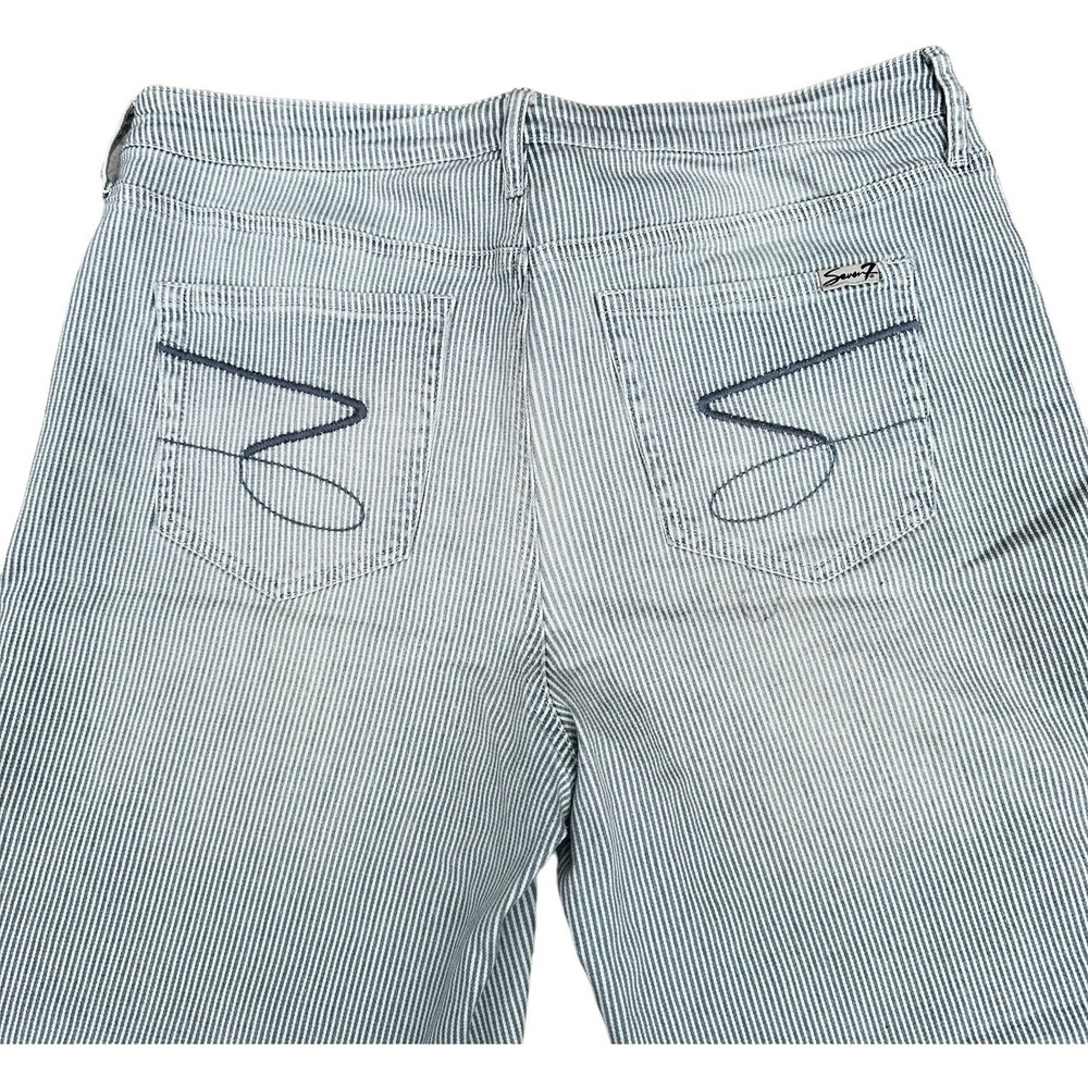 Seven7 Shorts Size 16 Womens Hi-Rise Weekend Bermuda‎ Blue Pinstripe 38 X 11